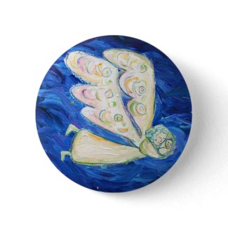 Care of the Soul Flying Angel & Baby Pin Pendant button