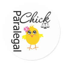 Career Chick Paralegal Round Sticker