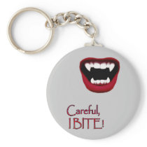 Careful, I BITE! Keychain (grey)