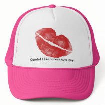 Careful I like to kiss cute guys lipstick hat by blackbill9999 Careful I like to kiss cute guys lipstick hat