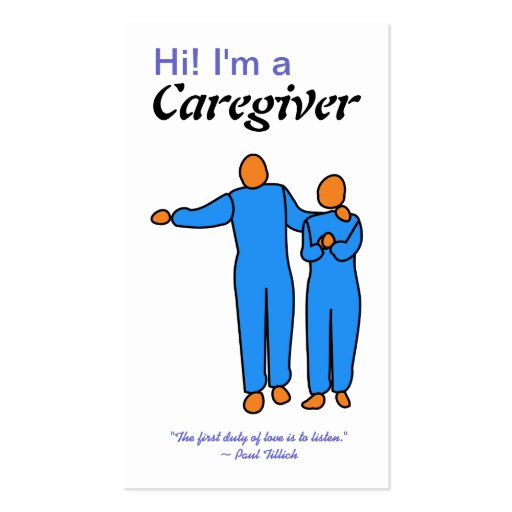 Caregiver Business Card template (front side)