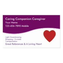 Caregiver Business Cards