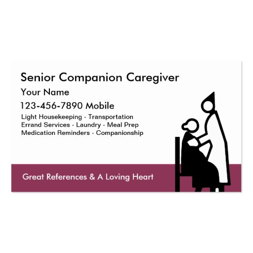 Caregiver Business Cards (front side)