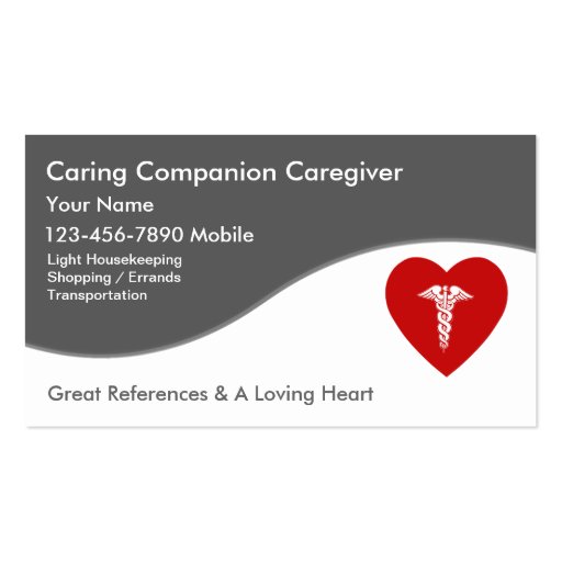 Caregiver Business Cards (front side)