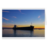 Cargo ship leaving the Swale Greeting Card