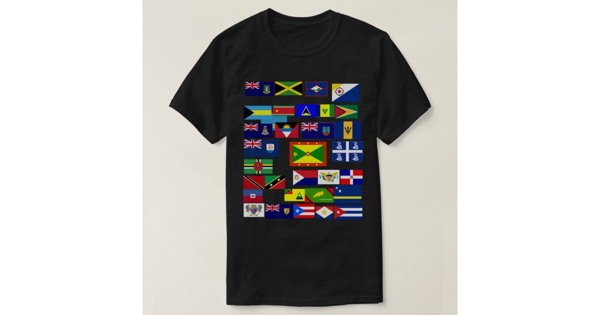 Caribbean Flag Tee SHirt Zazzle
