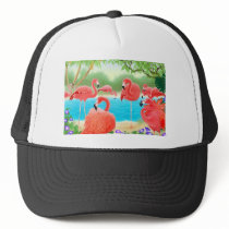 Caribbean Flamingos hats by twopurringcats Caribbean Flamingos hats
