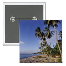 CARIBBEAN, Grenada, St. George, Boats on palm Pinback Button