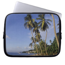 CARIBBEAN, Grenada, St. George, Boats on palm Laptop Computer Sleeve