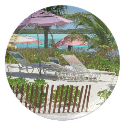 Caribbean Island Beach Scene Dinner Plate