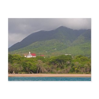 Caribbean Island Coastline from the Sea postcard