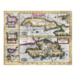 Caribbean Islands - 17th Century Map posters