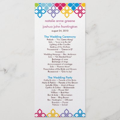 wedding reception program template 