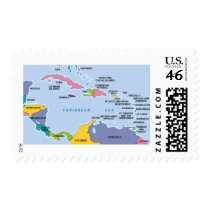 Caribbean Map postage