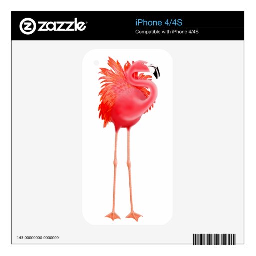 Caribbean Pink Flamingo Zazzle Skin Skin For The iPhone 4S