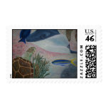 caribbean reef life postage stamp