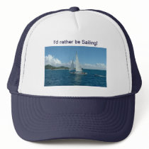Caribbean Sailboat, I'd rather be sailing! Mesh Hats