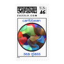 caribbean sea glass stamp