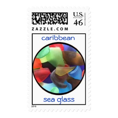 caribbean sea glass stamp by watercandybarbara