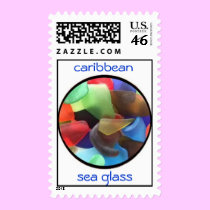 caribbean sea glass stamp