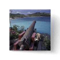 CARIBBEAN, St. Barts, Connon aiming into Bay of
