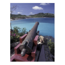 CARIBBEAN, St. Barts, Connon aiming into Bay of Postcards