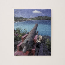 CARIBBEAN, St. Barts, Connon aiming into Bay of Puzzle