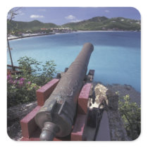 CARIBBEAN, St. Barts, Connon aiming into Bay of