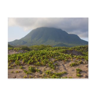 Caribbean Volcanic Island Peak From the Beach postcard