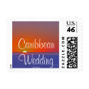 Caribbean Wedding Postage Stamp Sunset by WeddingCentre Caribbean Wedding Postage Stamp Sunset