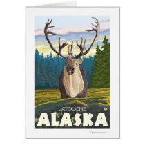 Caribou in the Wild - Latouche, Alaska Card
