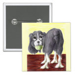 Caricatura del perro de aguas de saltador pin