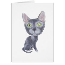 Caricature Korat Greeting Card