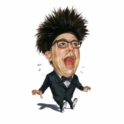 Caricature- man in black suit -scream photo sculpture by petegeist