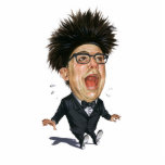 Caricature- man in black suit -scream photo sculpture