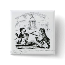 Caricature of Delacroix and Ingres Button