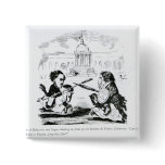 Caricature of Delacroix and Ingres Button