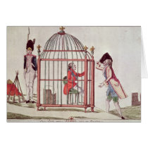 Caricature of Louis XVI in a cage Card