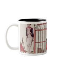 Caricature of Louis XVI in a cage Mugs