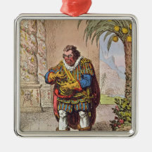 Caricature of Pizarro contemplating the Christmas Ornaments