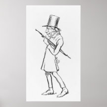 Caricature of Soren Aabye Kierkegaard Posters
