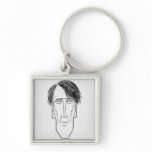 Caricature of W.B. Yeats, 1898 keychains