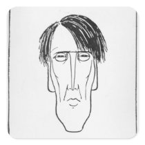 Caricature of W.B. Yeats, 1898 Square Stickers