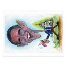 Caricature-Postcard Obama