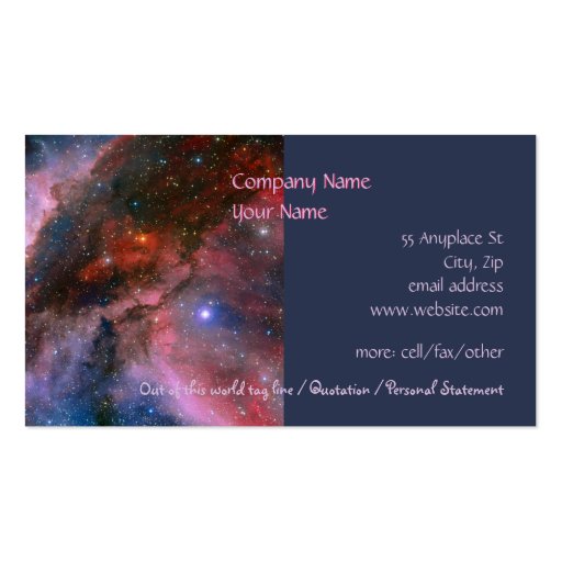 Carina Nebula - Our Breathtaking Universe Business Cards (front side)