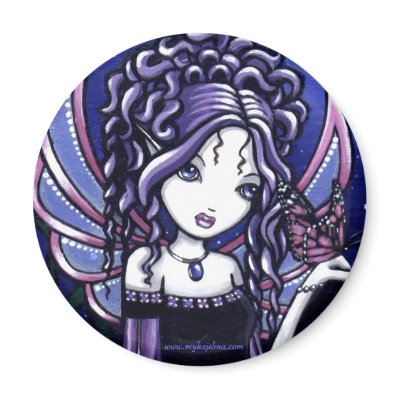 "Carina" Violet Butterfly Fairy Magnets by mykajelina