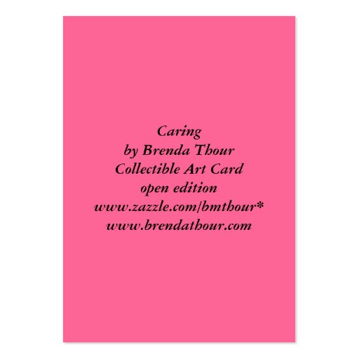 Caring aceo Art Card Business Card Template (back side)