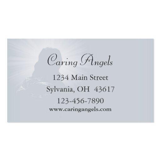 Caring Angels Nursing Care Business Card (back side)