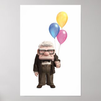 Carl from the Disney Pixar UP Movie Holding print