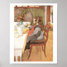 "Carl Larsson: A Late Riser's Miserable Breakfast" Poster